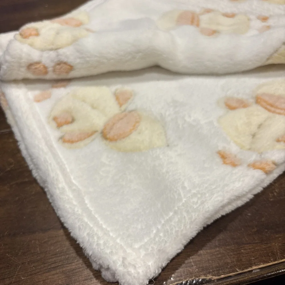 Tadpoles Plush  White Yellow Duck Baby Blanket Security Lovey soft‎